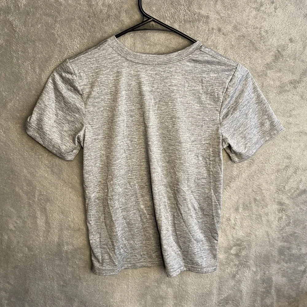 Adidas Kids Size 7 Graphic Tee Grey Red Blue Logo